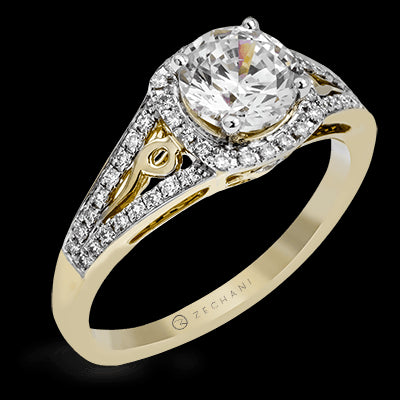 ZR1137 Engagement Ring in 14k Gold with Diamonds