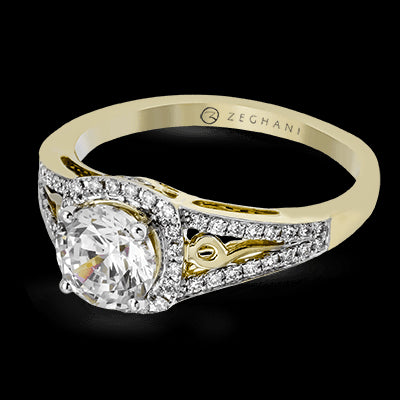 ZR1137 Engagement Ring in 14k Gold with Diamonds