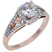 ZR1137 Engagement Ring in 14k Gold with Diamonds