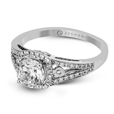 ZR1137 Engagement Ring in 14k Gold with Diamonds