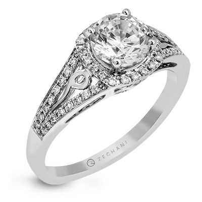 ZR1137 Engagement Ring in 14k Gold with Diamonds