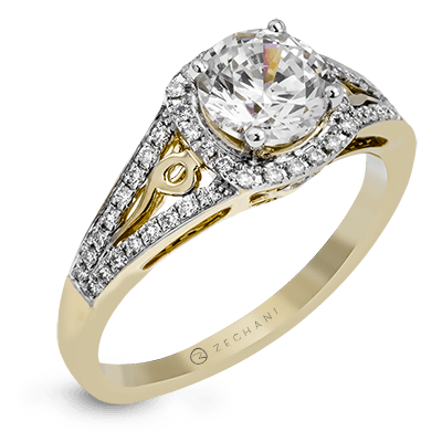 ZR1137 Engagement Ring in 14k Gold with Diamonds