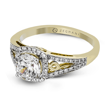 ZR1137 Engagement Ring in 14k Gold with Diamonds