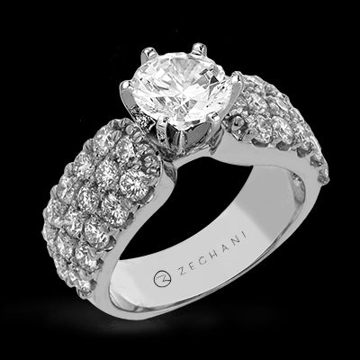 ZR114 Engagement Ring in 14k Gold with Diamonds