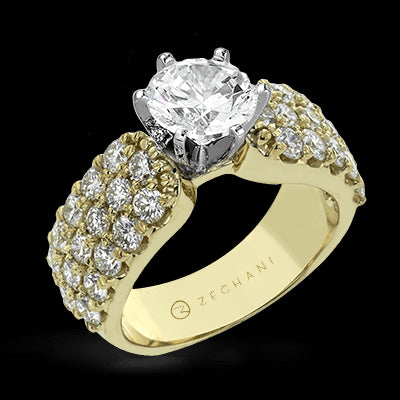 ZR114 Engagement Ring in 14k Gold with Diamonds