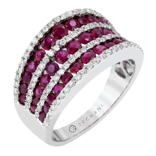 ZR1148 Color Ring in 14k Gold with Diamonds