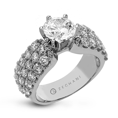 ZR114 Engagement Ring in 14k Gold with Diamonds