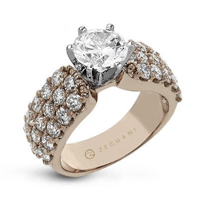 ZR114 Engagement Ring in 14k Gold with Diamonds