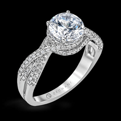 ZR1155 Engagement Ring in 14k Gold with Diamonds