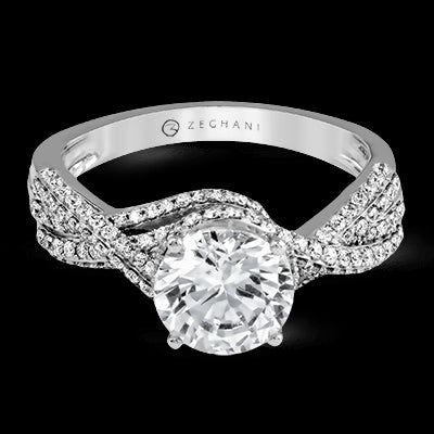 ZR1155 Engagement Ring in 14k Gold with Diamonds