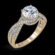 ZR1155 Engagement Ring in 14k Gold with Diamonds
