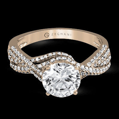 ZR1155 Engagement Ring in 14k Gold with Diamonds