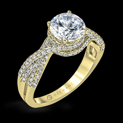 ZR1155 Engagement Ring in 14k Gold with Diamonds