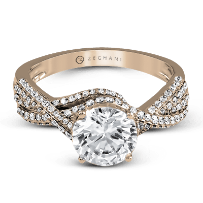 ZR1155 Engagement Ring in 14k Gold with Diamonds
