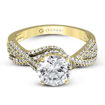 ZR1155 Engagement Ring in 14k Gold with Diamonds