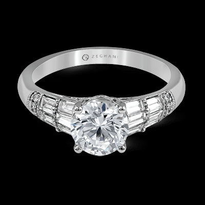 ZR1164 Engagement Ring in 14k Gold with Diamonds