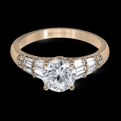 ZR1164 Engagement Ring in 14k Gold with Diamonds