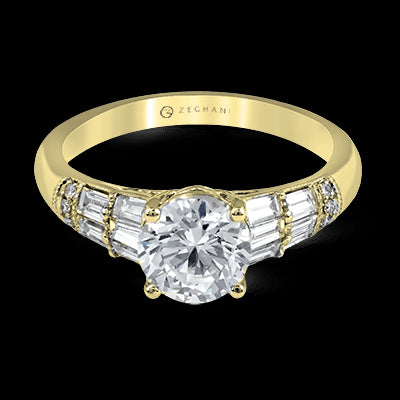 ZR1164 Engagement Ring in 14k Gold with Diamonds