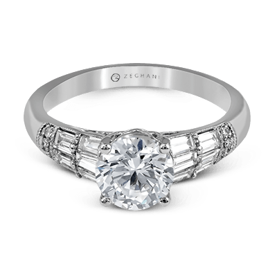 ZR1164 Engagement Ring in 14k Gold with Diamonds