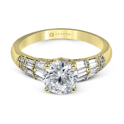 ZR1164 Engagement Ring in 14k Gold with Diamonds