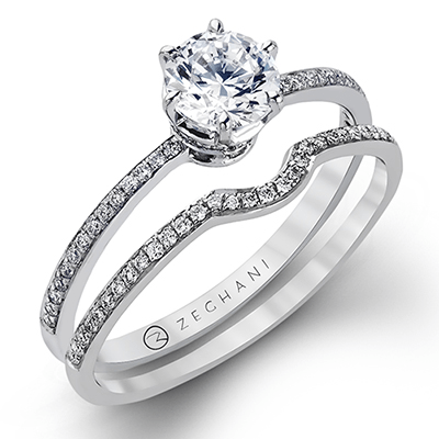 ZR117 Wedding Set in 14k Gold with Diamonds