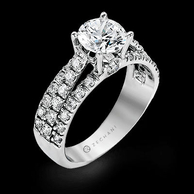 ZR120 Engagement Ring in 14k Gold with Diamonds