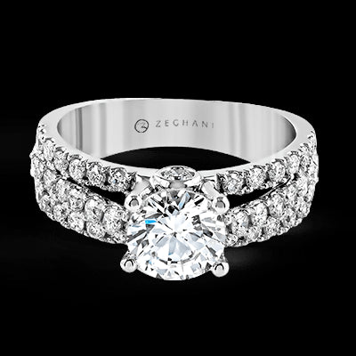 ZR120 Engagement Ring in 14k Gold with Diamonds