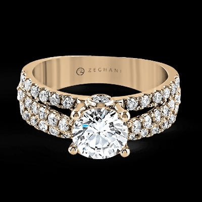 ZR120 Engagement Ring in 14k Gold with Diamonds