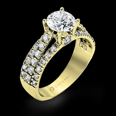 ZR120 Engagement Ring in 14k Gold with Diamonds