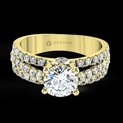 ZR120 Engagement Ring in 14k Gold with Diamonds