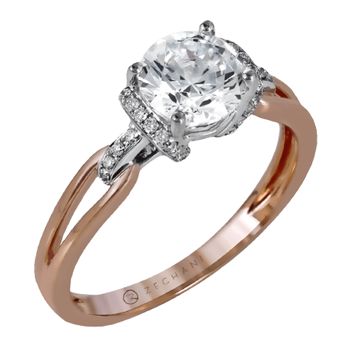 ZR1217 Engagement Ring in 14k Gold with Diamonds