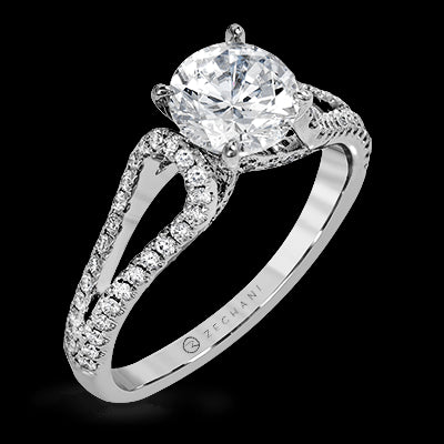 ZR1226 Engagement Ring in 14k Gold with Diamonds