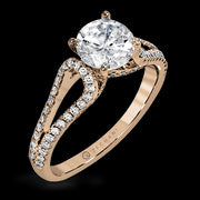 ZR1226 Engagement Ring in 14k Gold with Diamonds