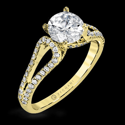 ZR1226 Engagement Ring in 14k Gold with Diamonds