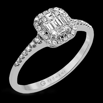 ZR1230 Engagement Ring in 14k Gold with Diamonds