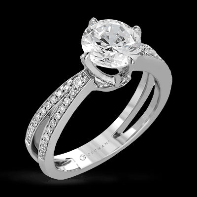 ZR1244 Engagement Ring in 14k Gold with Diamonds