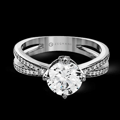 ZR1244 Engagement Ring in 14k Gold with Diamonds