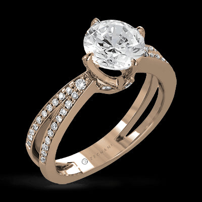 ZR1244 Engagement Ring in 14k Gold with Diamonds