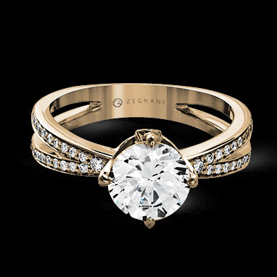 ZR1244 Engagement Ring in 14k Gold with Diamonds