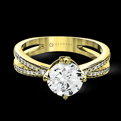 ZR1244 Engagement Ring in 14k Gold with Diamonds