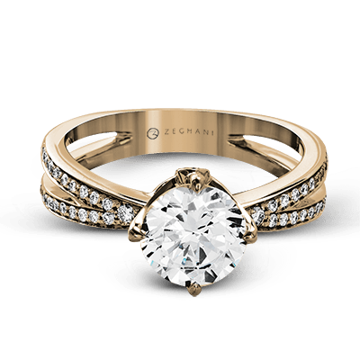 ZR1244 Engagement Ring in 14k Gold with Diamonds