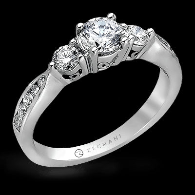 ZR126 Engagement Ring in 14k Gold with Diamonds