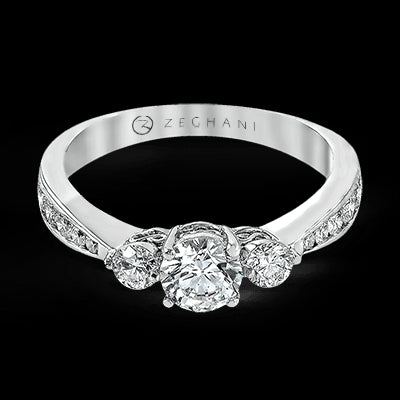 ZR126 Engagement Ring in 14k Gold with Diamonds