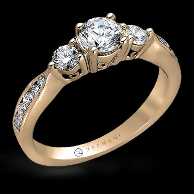 ZR126 Engagement Ring in 14k Gold with Diamonds