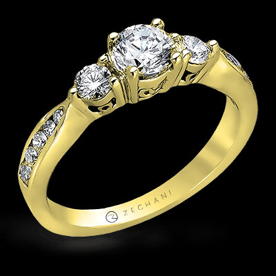 ZR126 Engagement Ring in 14k Gold with Diamonds