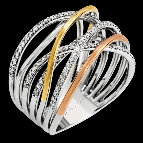 ZR1291 Right Hand Ring in 14k Gold with Diamonds