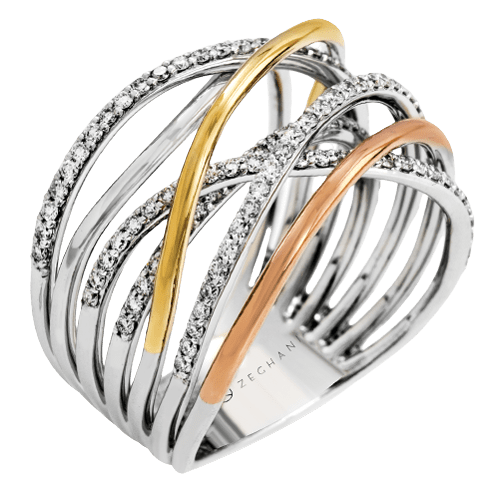 ZR1291 Right Hand Ring in 14k Gold with Diamonds