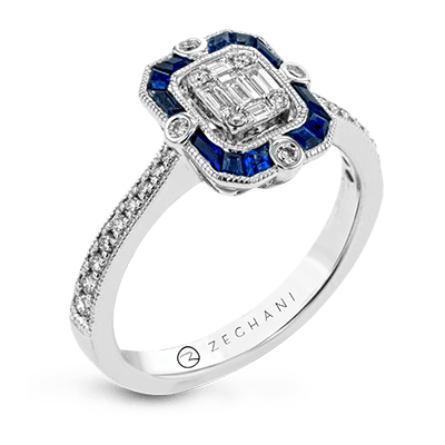 ZR1311 Color Ring in 14k Gold with Diamonds