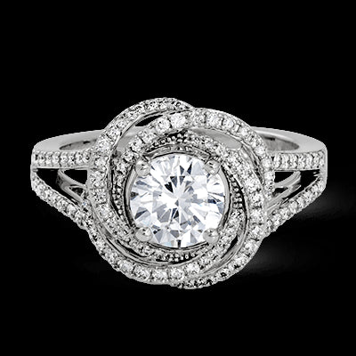 ZR1324 Engagement Ring in 14k Gold with Diamonds