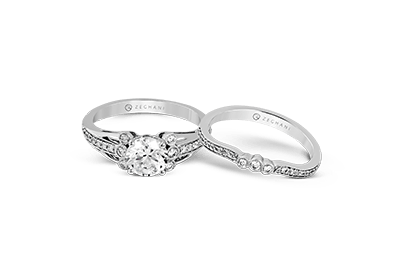 ZR1336 Wedding Set in 14k Gold with Diamonds